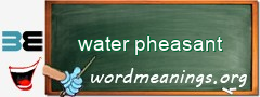 WordMeaning blackboard for water pheasant